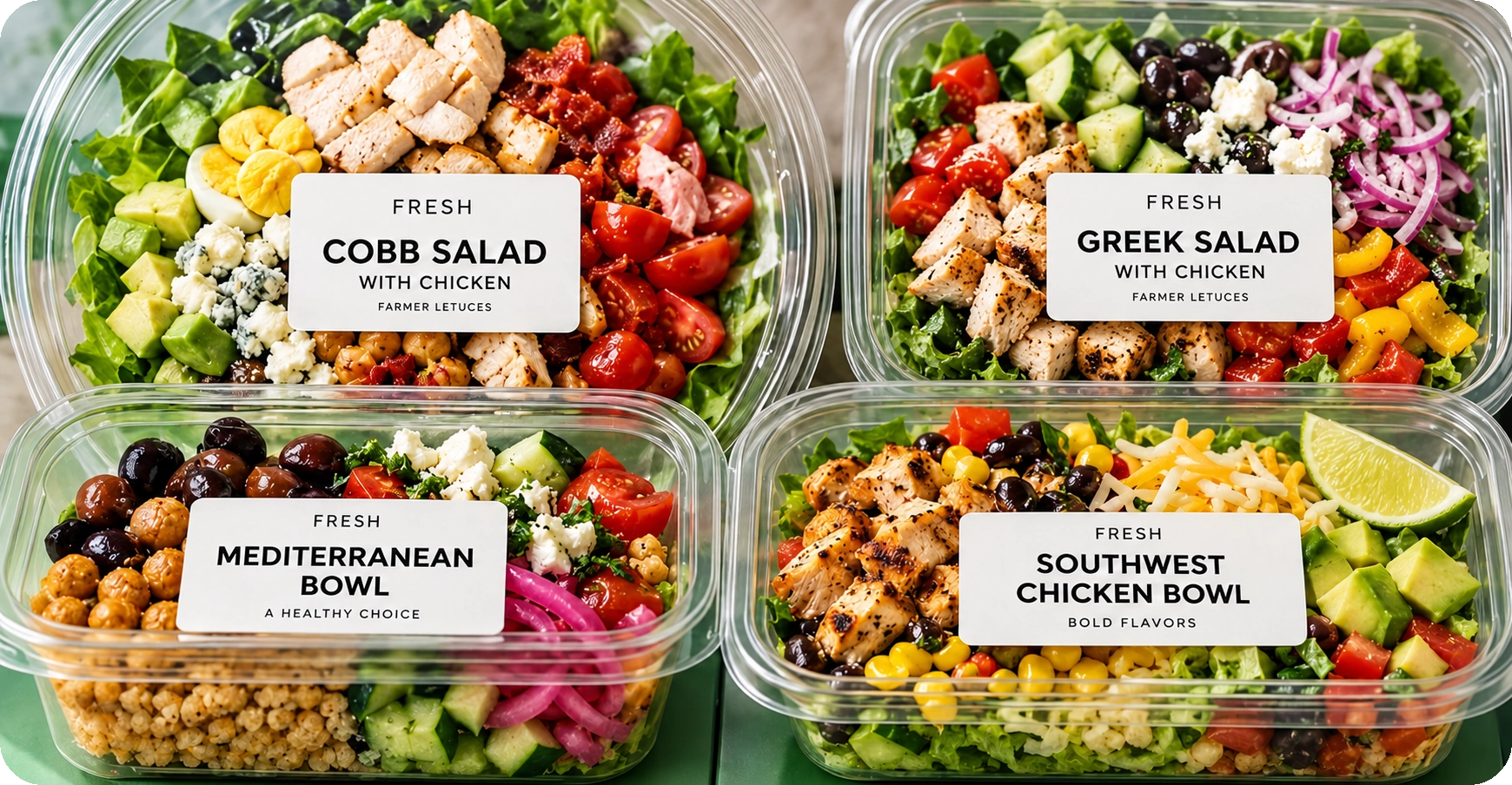 Fresh salad and bowl options